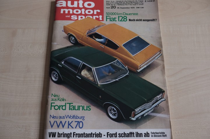 Deckblatt Auto Motor und Sport (20/1970)